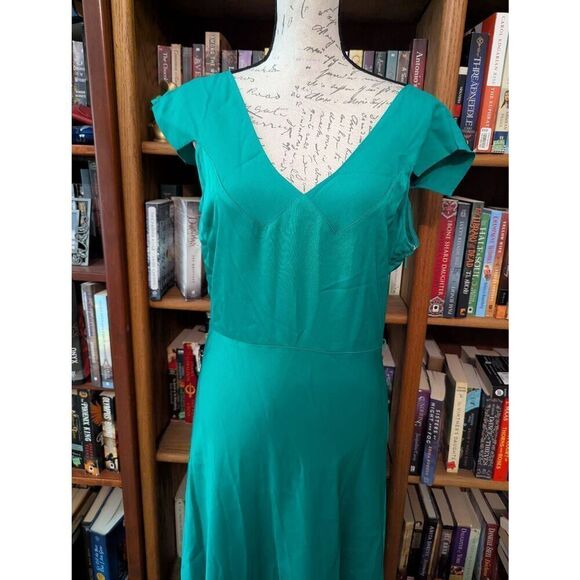 Ted Baker London Women's Size 4 Cap Sleeve Turquoise Blue Maxi Dress Gown Evenin - Picture 3 of 8